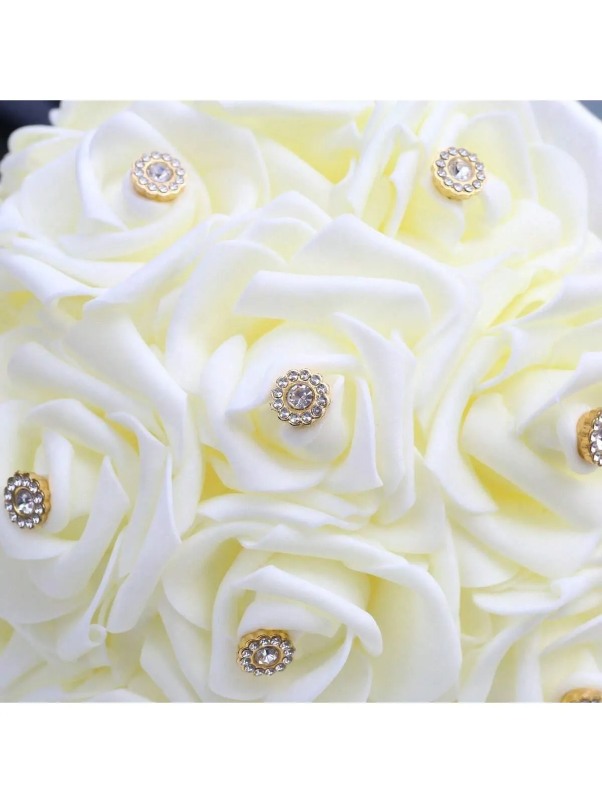 1pc Fashionable And Elegant PE Foam Rose Bridal Bouquet With Inlaid Rhinestones, Suitable For Wedding, Birthday, Wedding Ceremony, Photography Studio