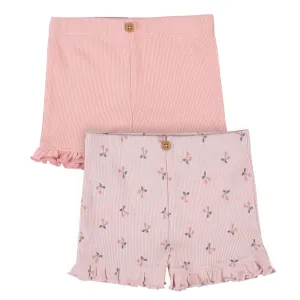 2-Pack Baby Girls Cherry & Pink Shorts