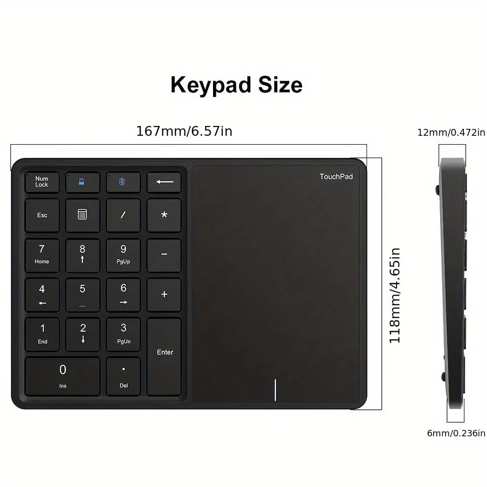 2.4G Wireless Numeric Keypad With Touchpad 22 Keys Wireless Digital Keyboard For Mac OS Accounting Windows IOS