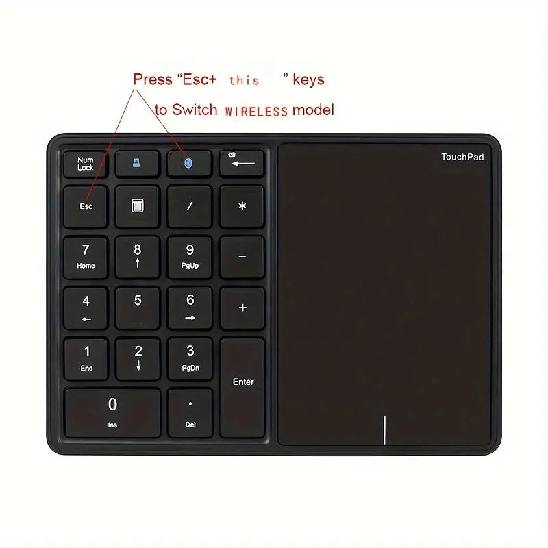 2.4G Wireless Numeric Keypad With Touchpad 22 Keys Wireless Digital Keyboard For Mac OS Accounting Windows IOS