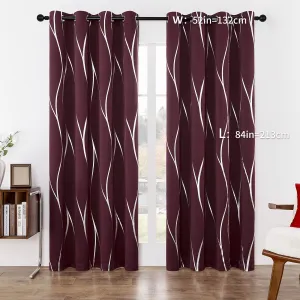 2pc, Blackout Curtains In Corrugated Gold, Top Perforated Suspension, Shading Insulation Room Darkening Privacy Protection, Suitable For Living Room Bedroom Balcony Outdoor Partition ( 52 Inches Wide By 84 Inches Long)