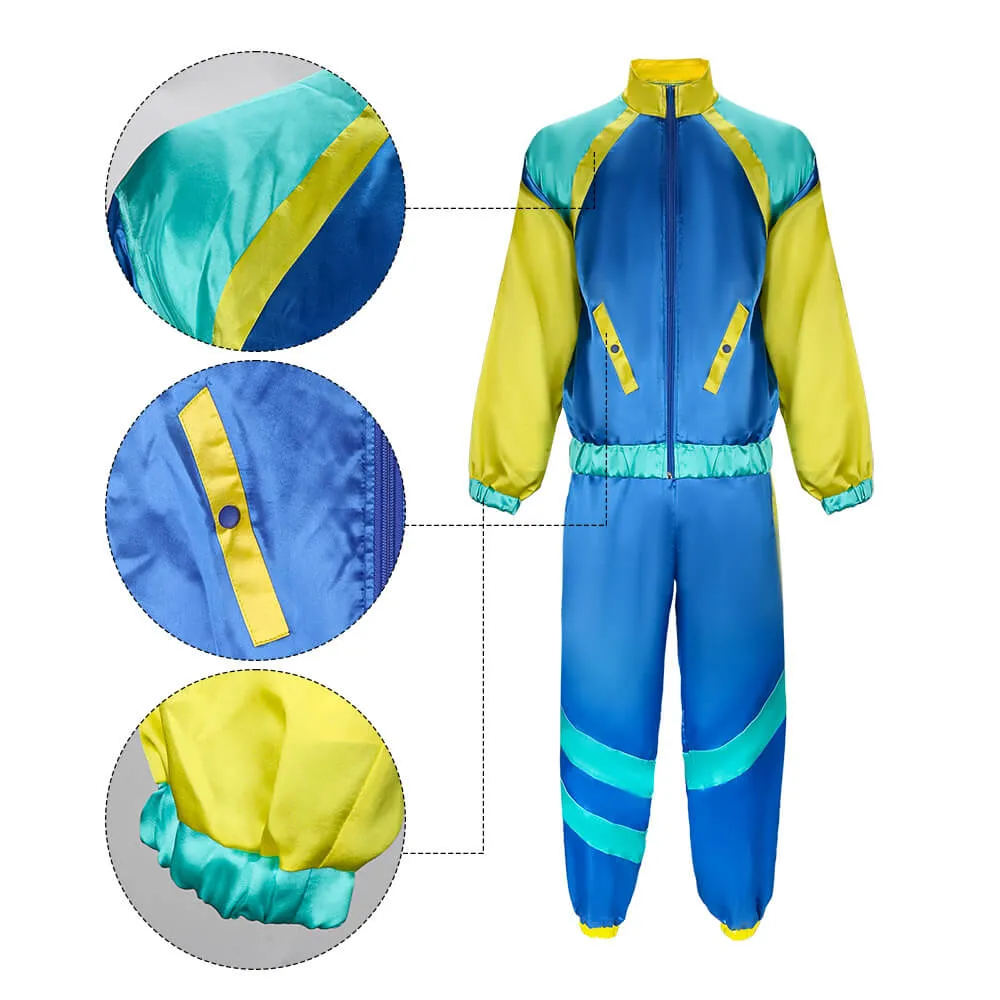 80s Shell Suit for Adults Tracksuit Retro Outfits Fancy Dress