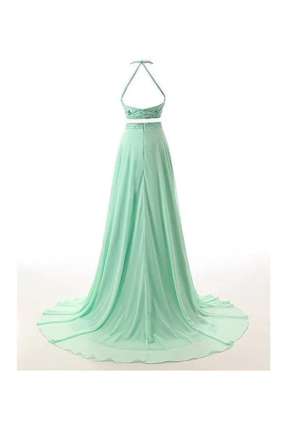 A-line Two Pieces Chiffon  Prom Dresses Evening Dresses PG261