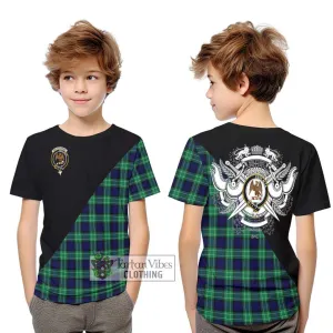 Abercrombie Tartan Kid T-Shirt with Family Crest and Military Logo Style