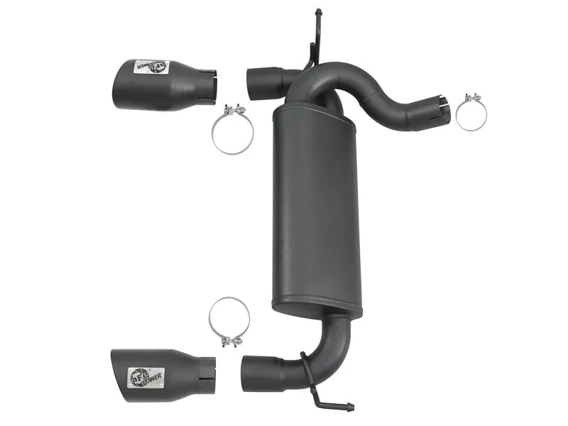 aFe Rebel Series 2.5in 409 SS Axle-Back Exhaust w/ Black Tips 2007  Jeep Wrangler (JK) V6 3.6L/3.8L