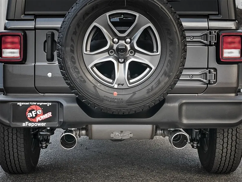 aFe Rebel Series 2.5in 409 SS Axle-Back Exhaust w/ Polished Tips 2018  Jeep Wrangler (JL) V6 3.6L