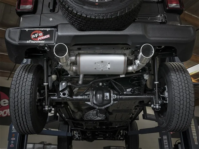 aFe Rebel Series 2.5in 409 SS Axle-Back Exhaust w/ Polished Tips 2018  Jeep Wrangler (JL) V6 3.6L