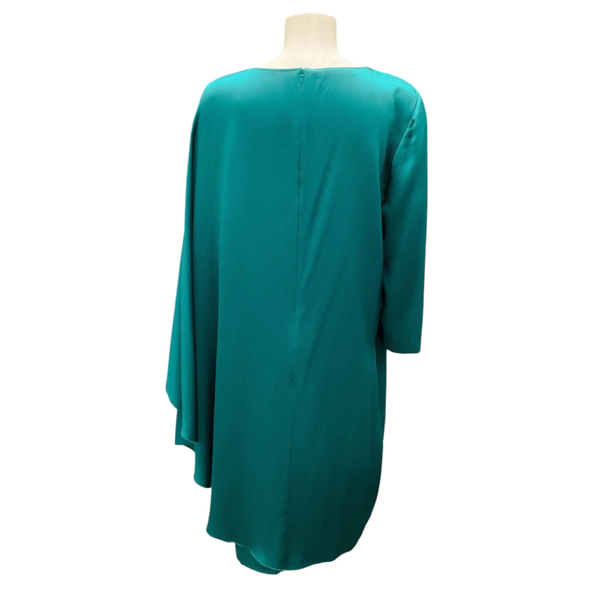 Alberta Ferretti Teal Asymmetric Silk Dress