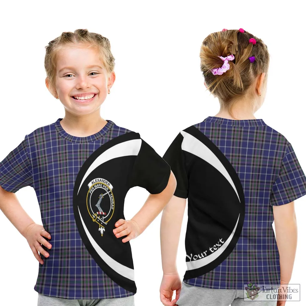 Alexander of Menstry Tartan Kid T-Shirt with Family Crest Circle Style