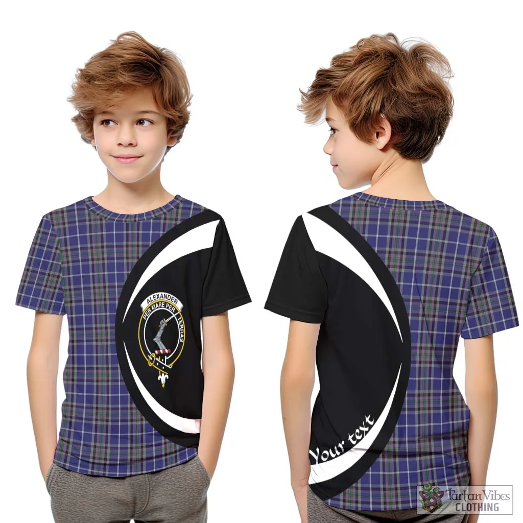 Alexander of Menstry Tartan Kid T-Shirt with Family Crest Circle Style