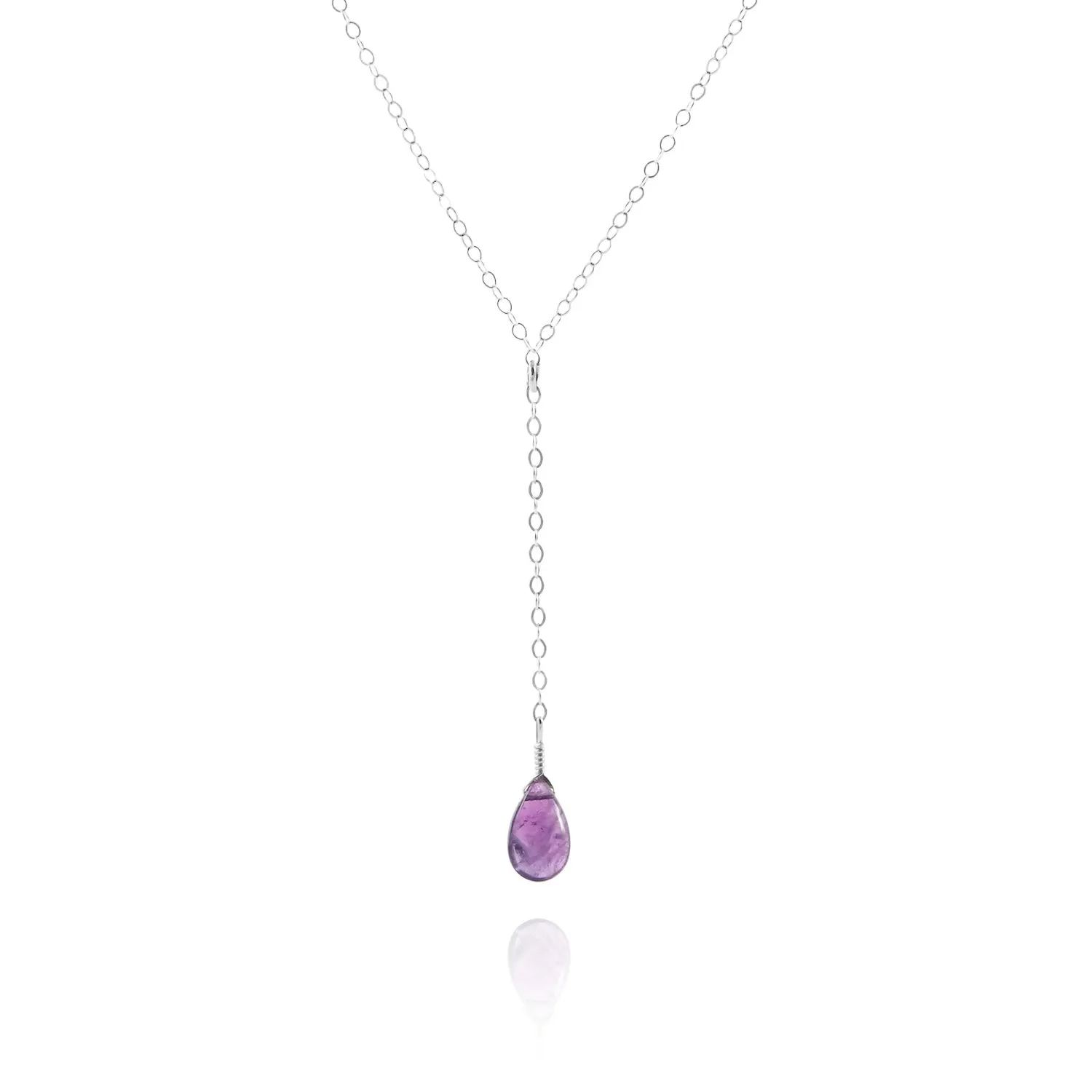 Amethyst Lariat Drop Necklace