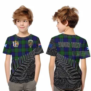 Bannatyne Crest Tartan Kid T-Shirt with New Zealand Silver Fern Half Style