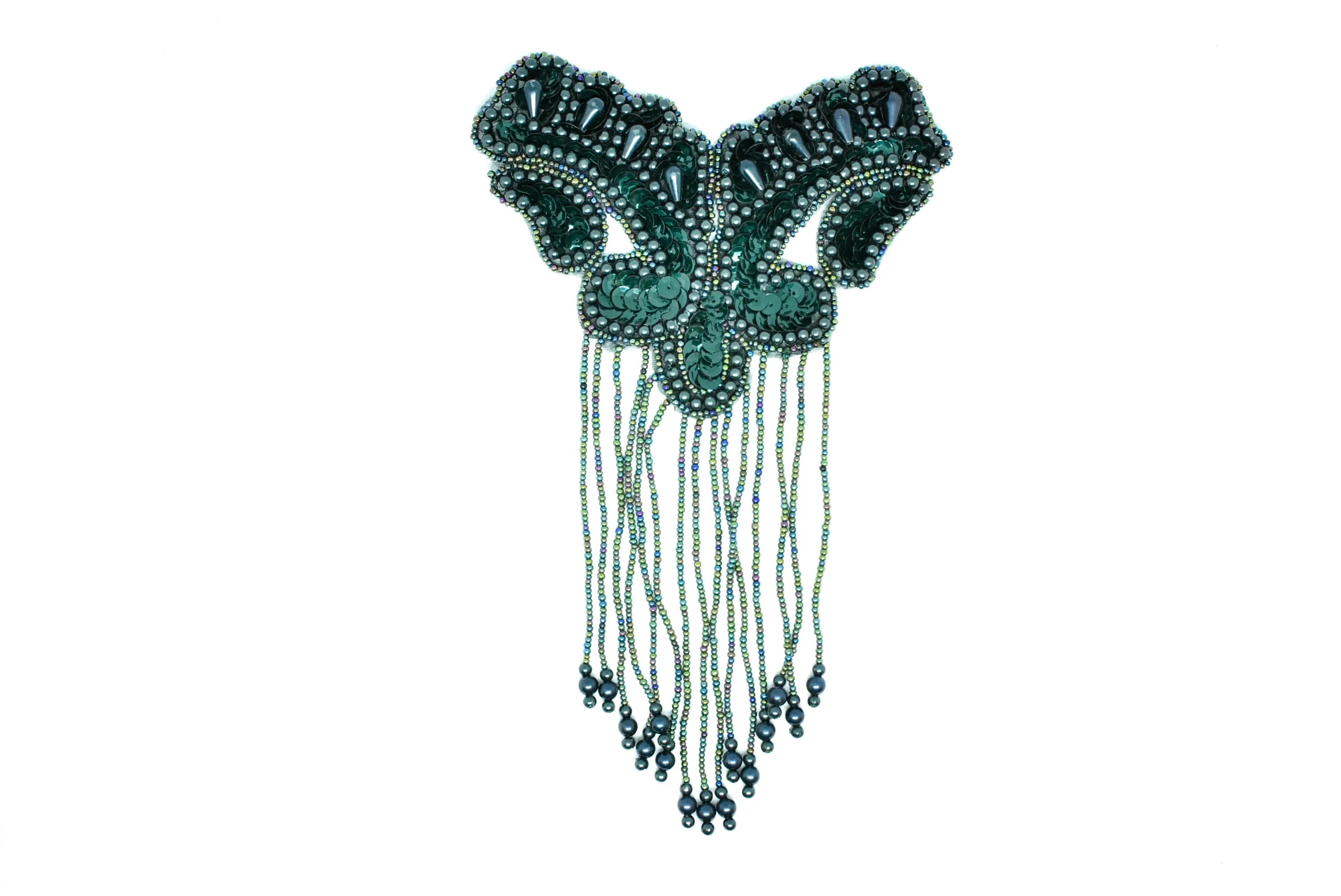 Beaded Dangling Applique 8.50" x 5.50"  - 1 Piece