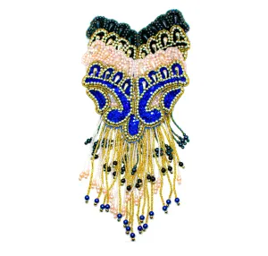 Beaded Dangling Applique 8.50" x 5.50"  - 1 Piece