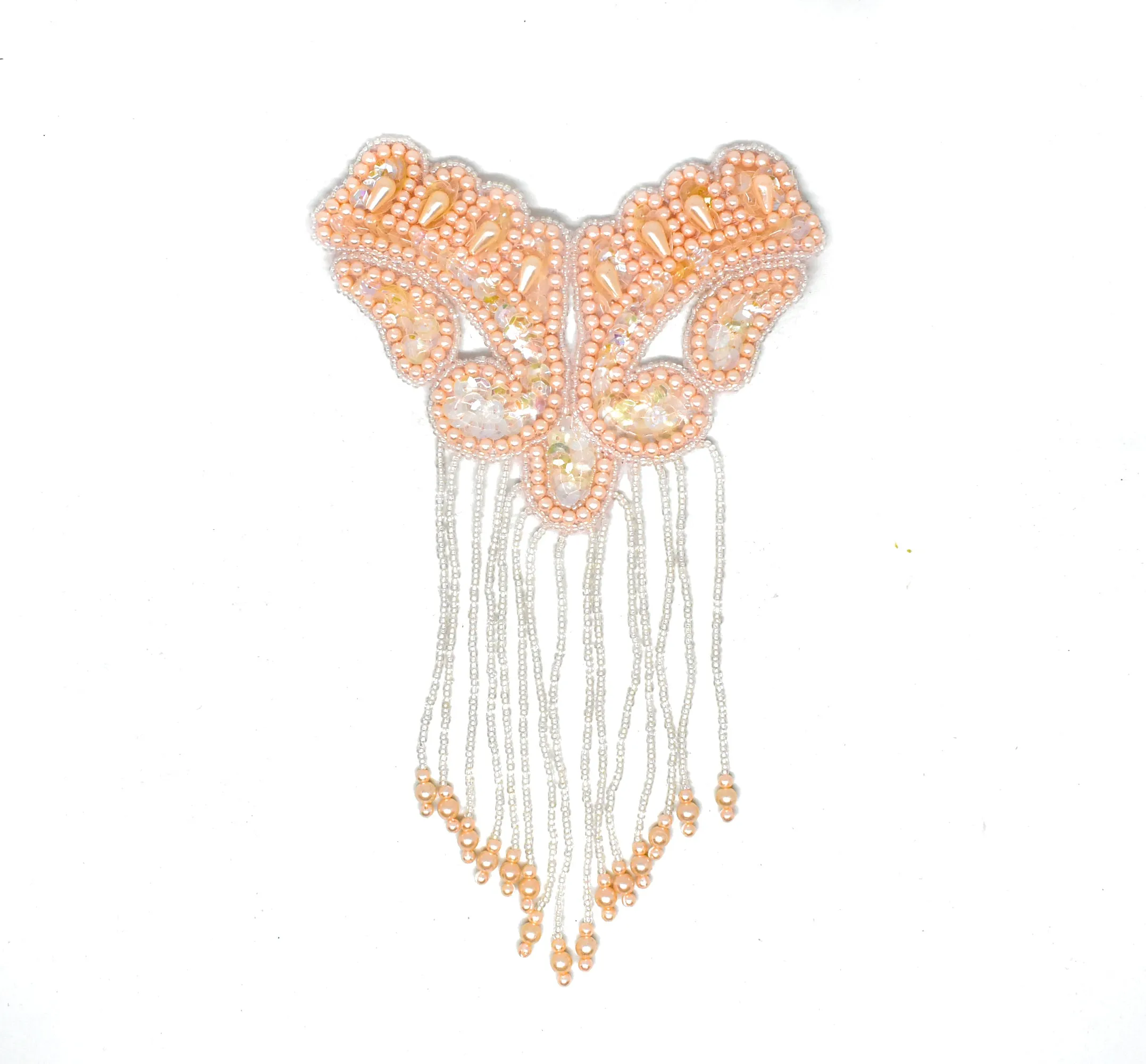 Beaded Dangling Applique 8.50" x 5.50"  - 1 Piece