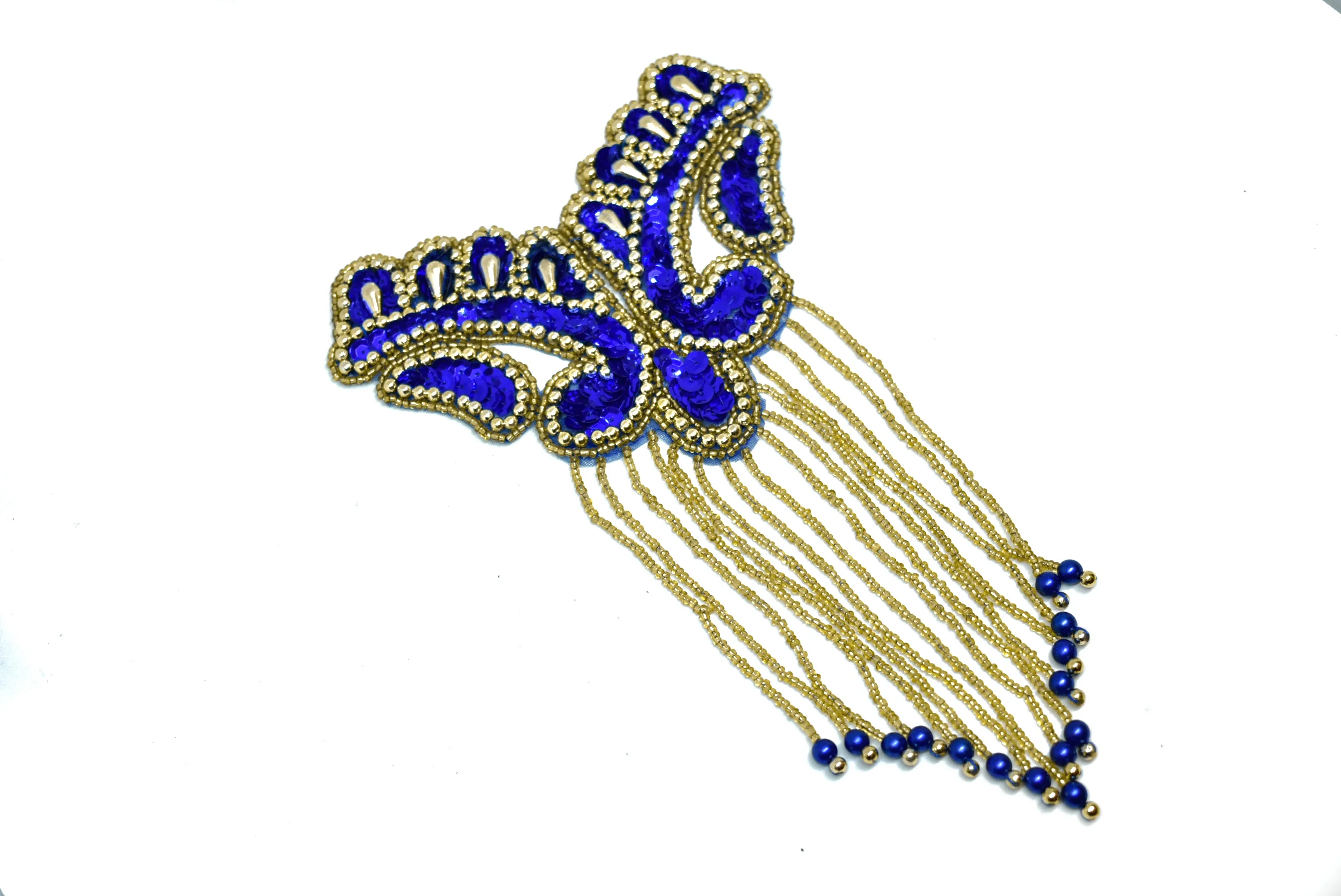 Beaded Dangling Applique 8.50" x 5.50"  - 1 Piece