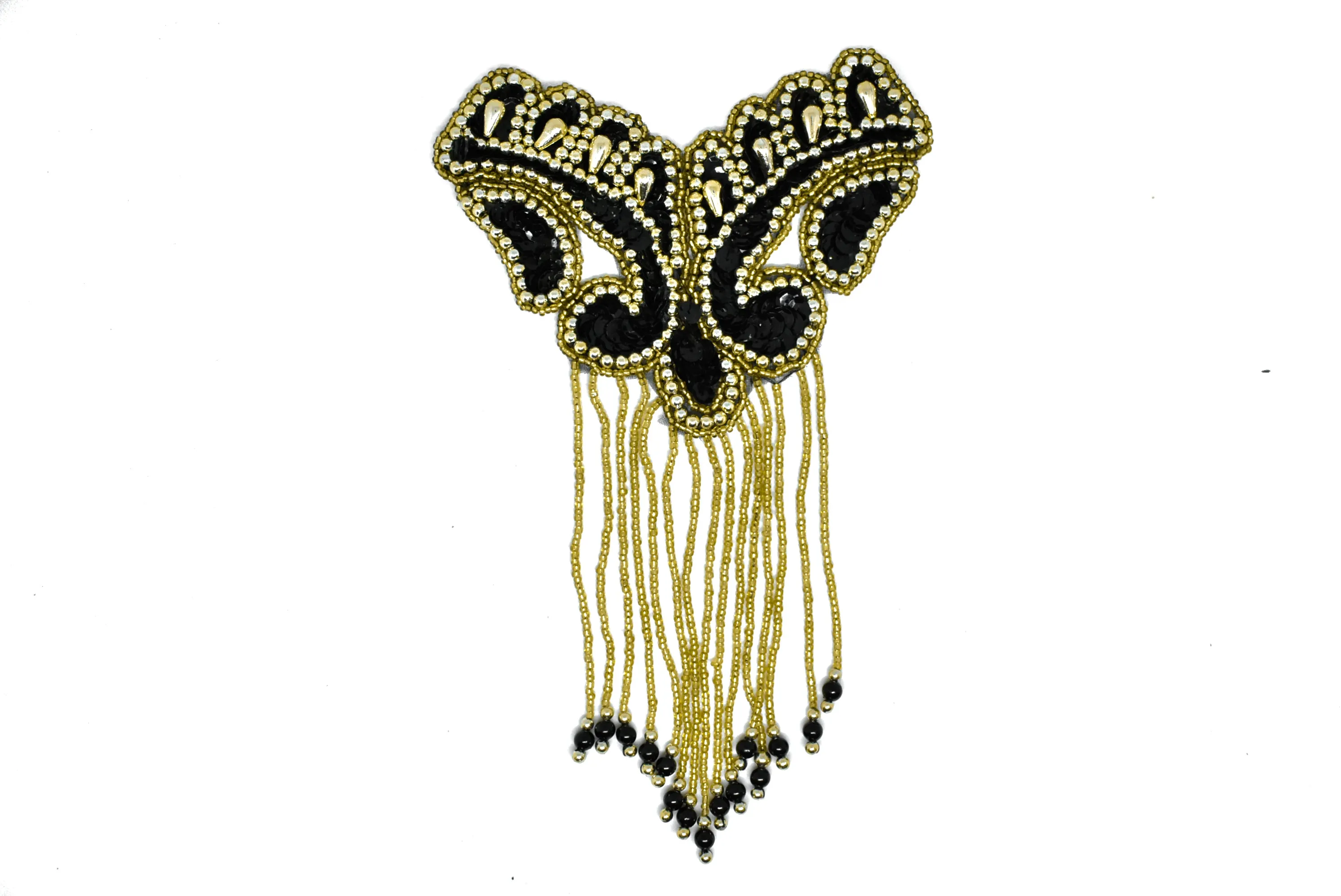 Beaded Dangling Applique 8.50" x 5.50"  - 1 Piece