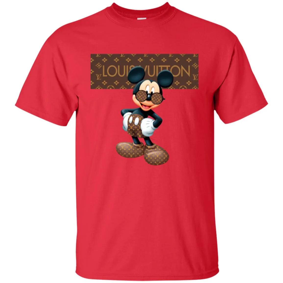 Best Louis Vuitton Mickey Mouse Shirt Men Cotton T-Shirt