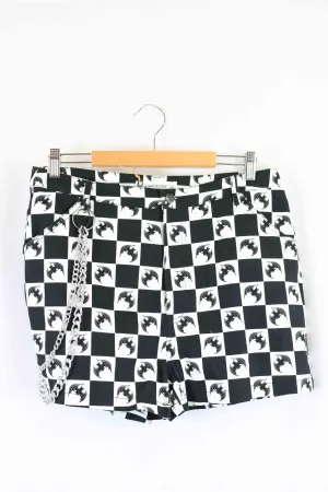 Black Friday Black White Check Print Shorts 14