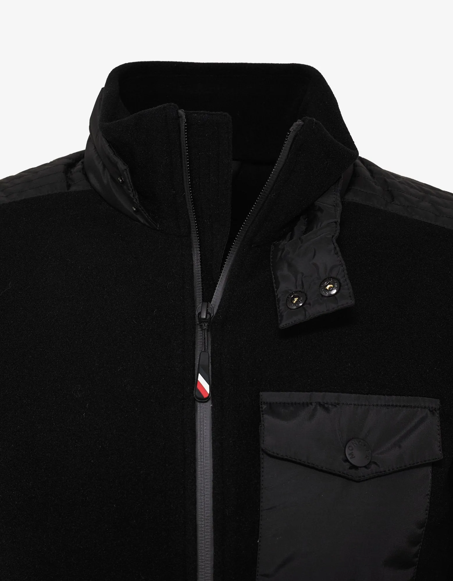 Black Nylon Panel Fleece