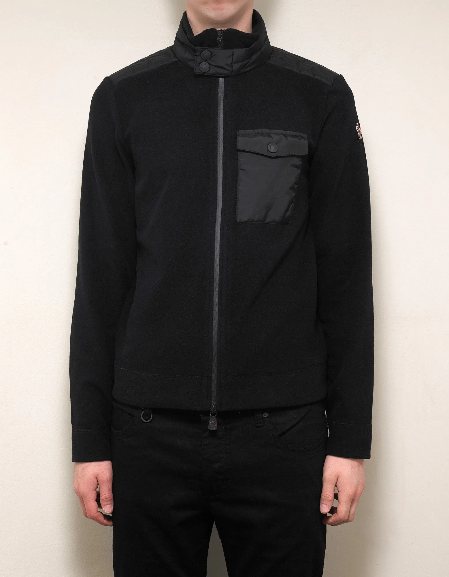 Black Nylon Panel Fleece