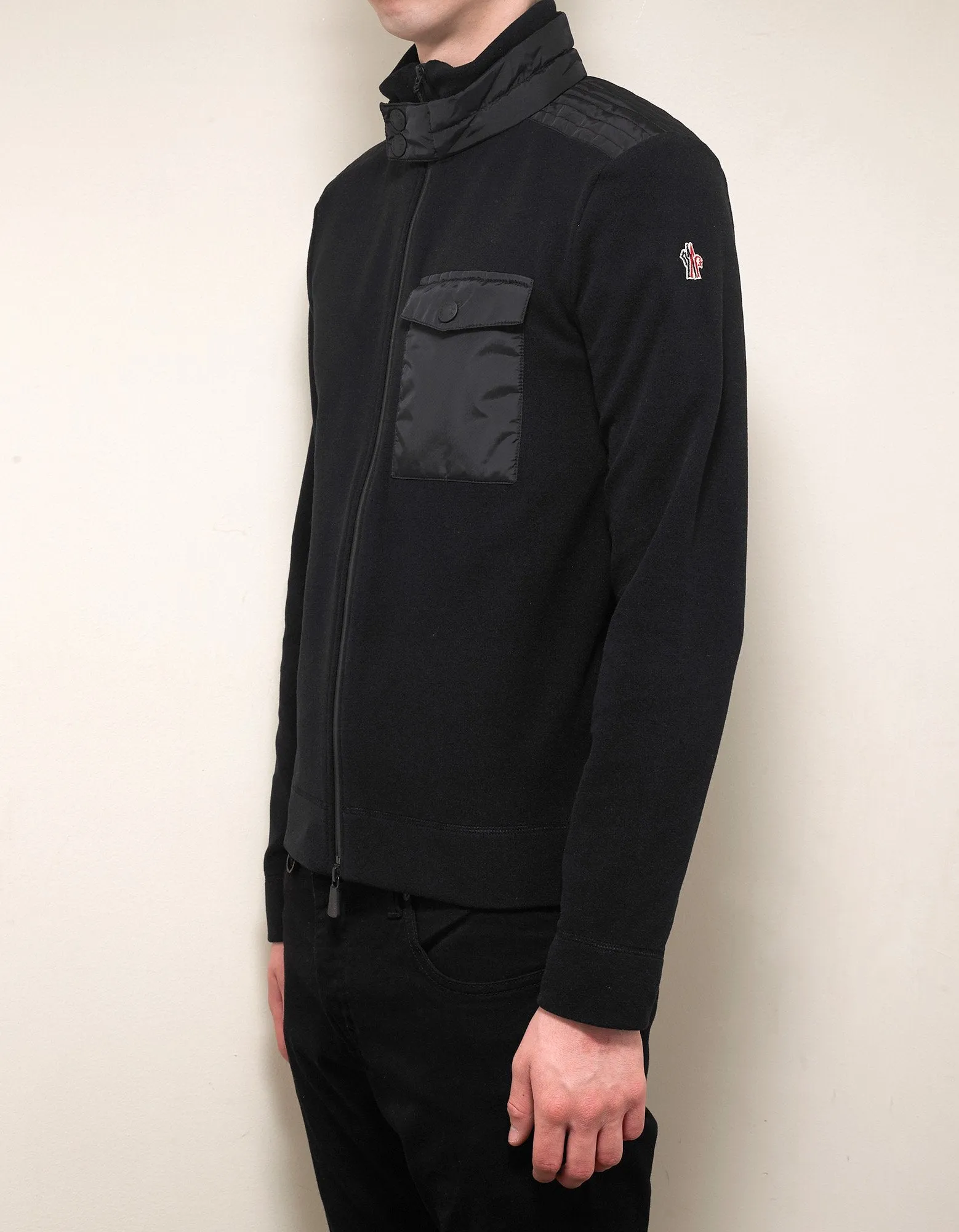 Black Nylon Panel Fleece