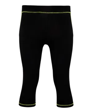 Black/Lightning Green - Women's TriDri® capri fitness leggings