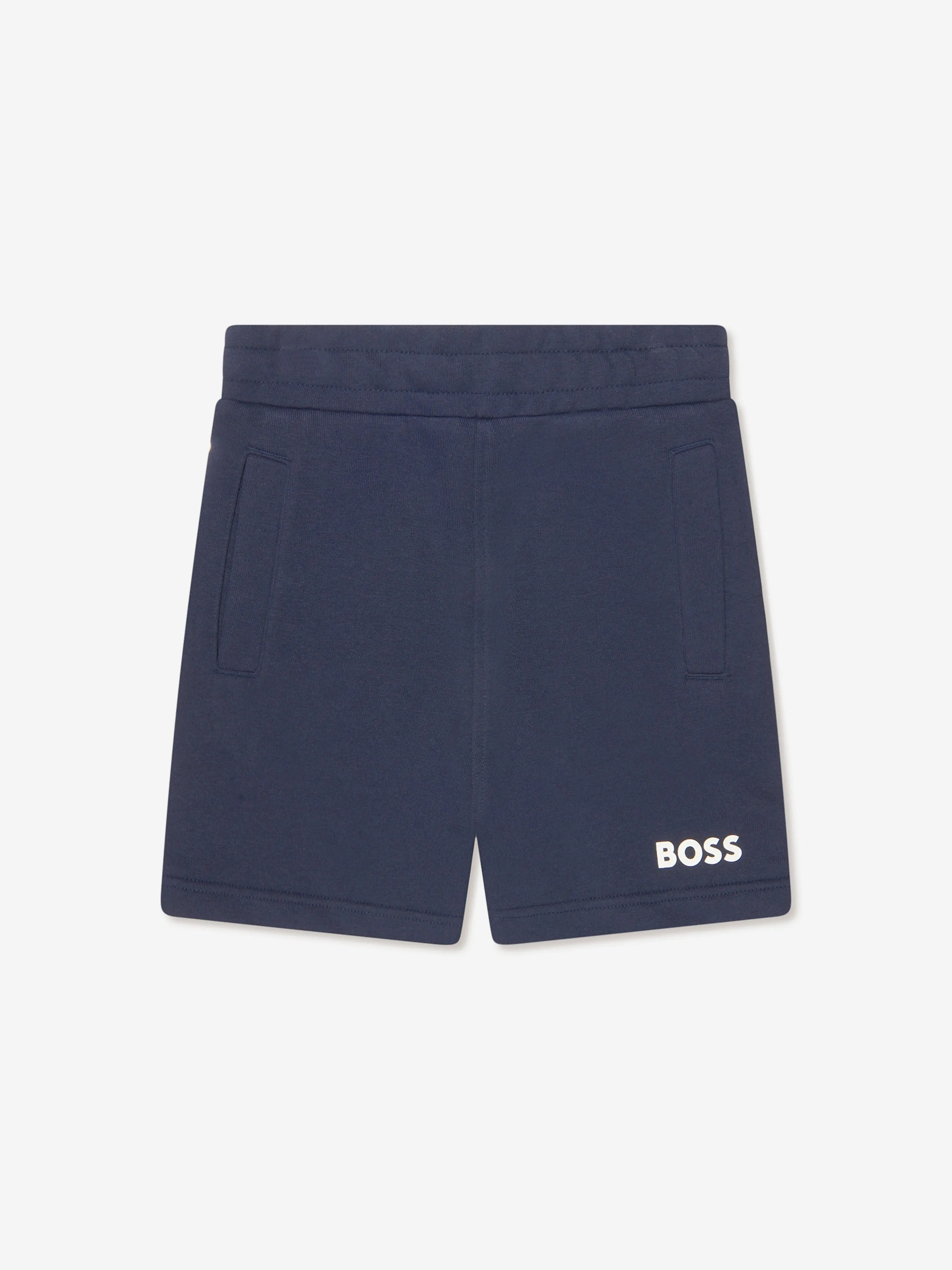 BOSS Boys Logo Sweat Shorts In Navy