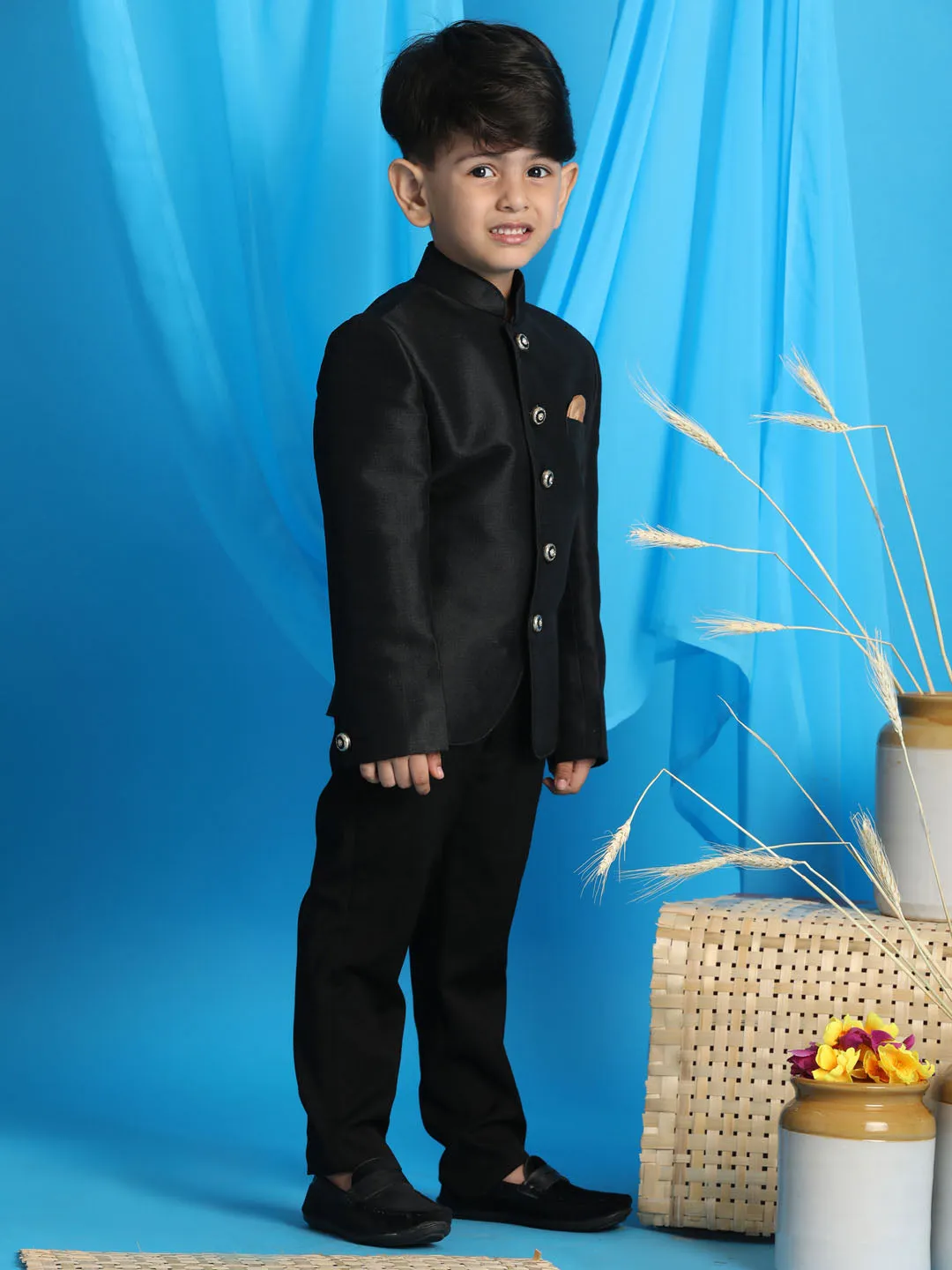 Boy's Black Jodhpuri - Vastramay Boys