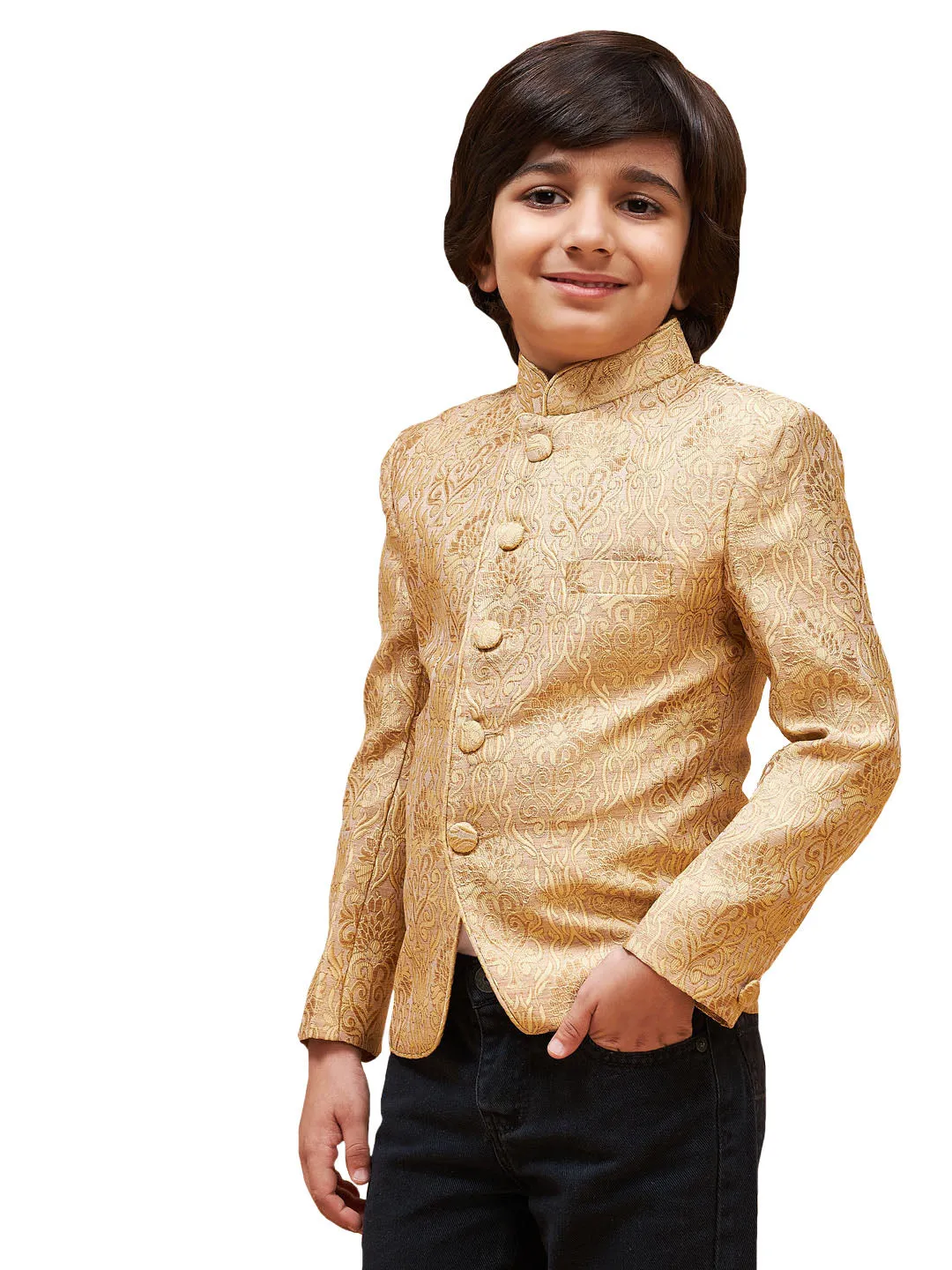 Boy's Rose Gold Jodhpuri - Vastramay Boys