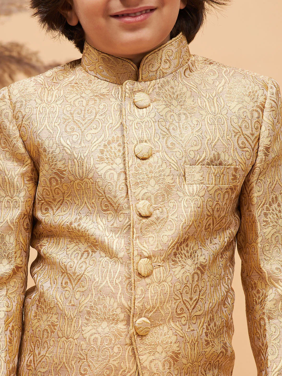 Boy's Rose Gold Jodhpuri - Vastramay Boys