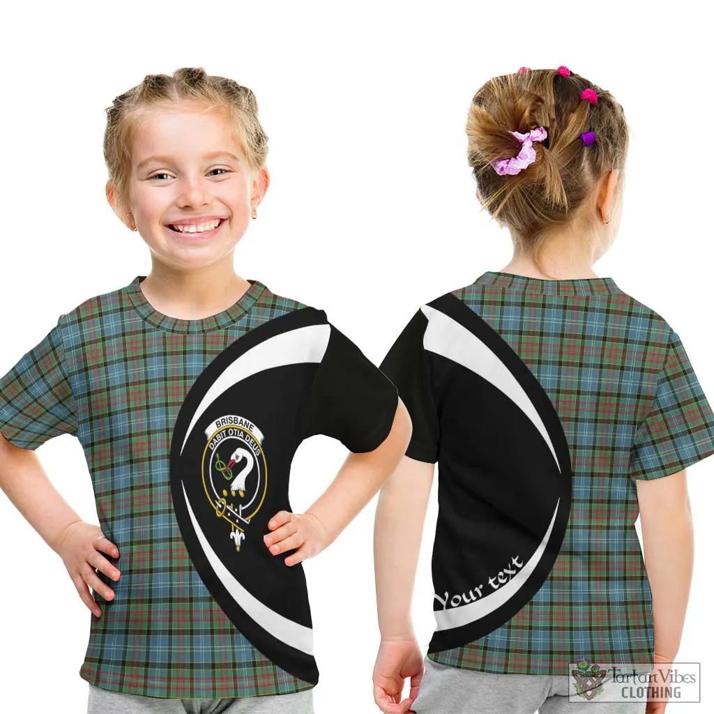 Brisbane Tartan Kid T-Shirt with Family Crest Circle Style