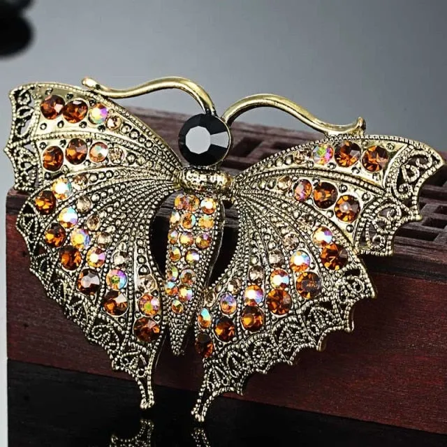 Butterfly Rhinestone Brooch Hijab Pin