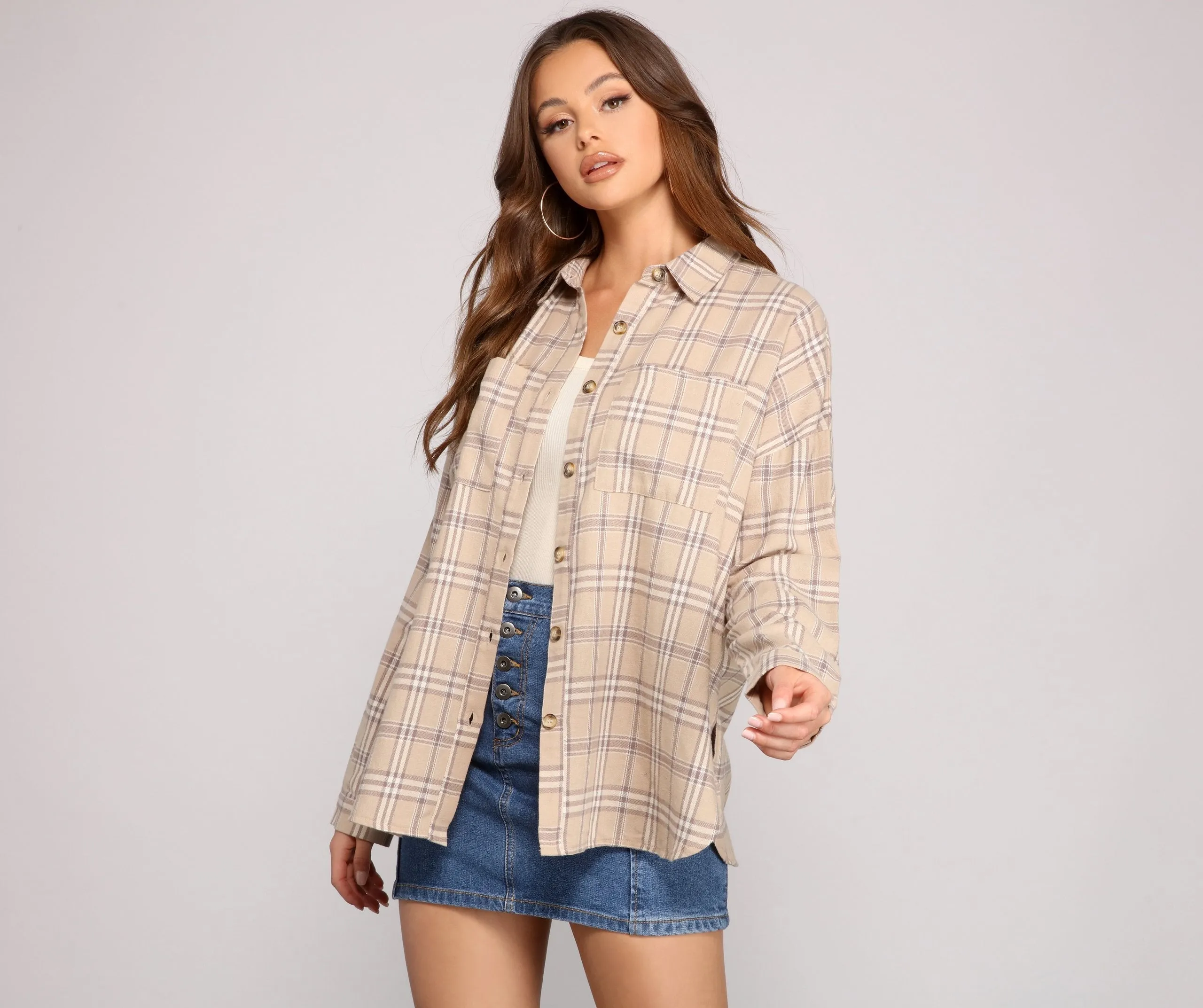 Button Up In Fab Flannel Top