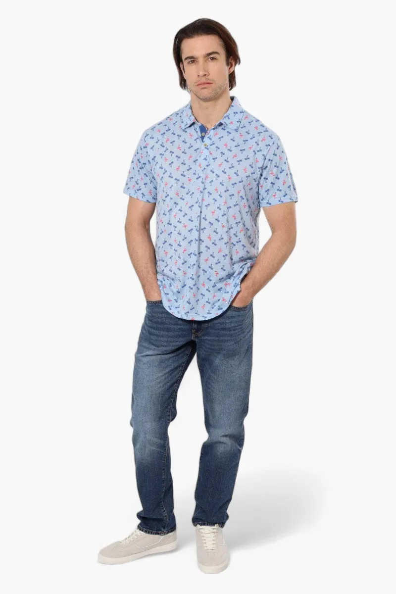 Canada Weather Gear Patterned Polo Shirt - Blue