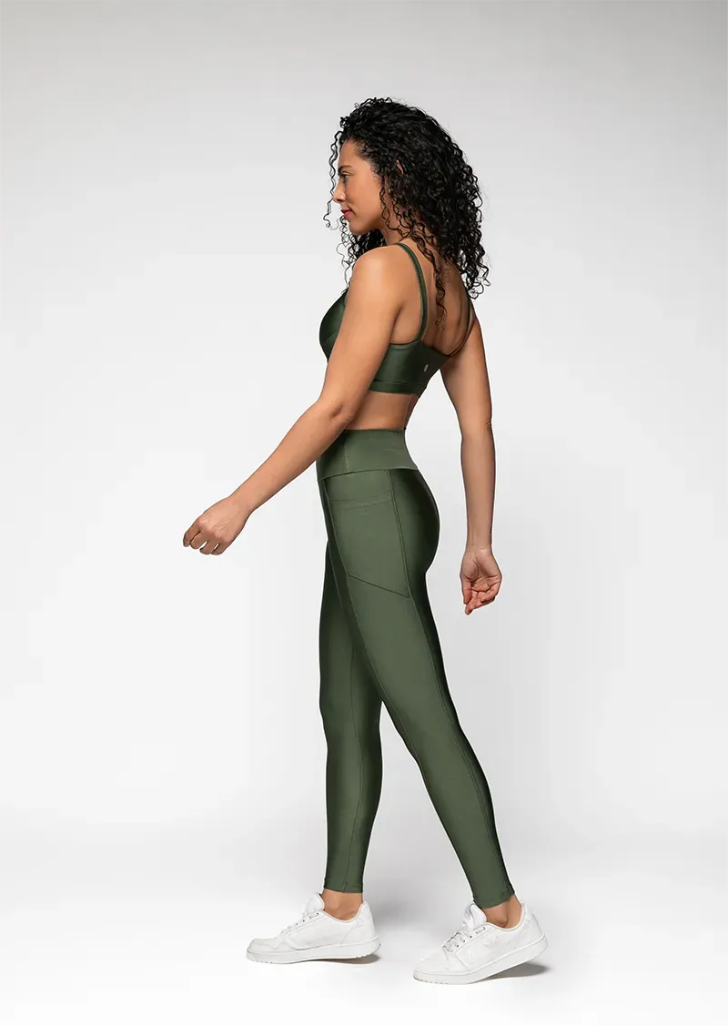 Canvas Legging with Pockets - Military Green