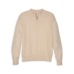 Cashmere Blend Half Zip Pullover -- Vellum