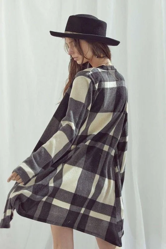 CHECKER PRINT CARDIGAN * Online Only*