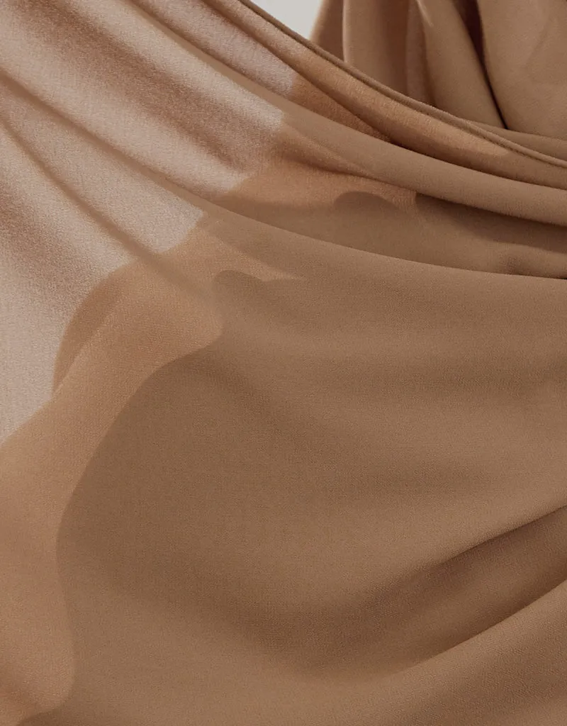 Chiffon Shawl - Shades of Light Brown