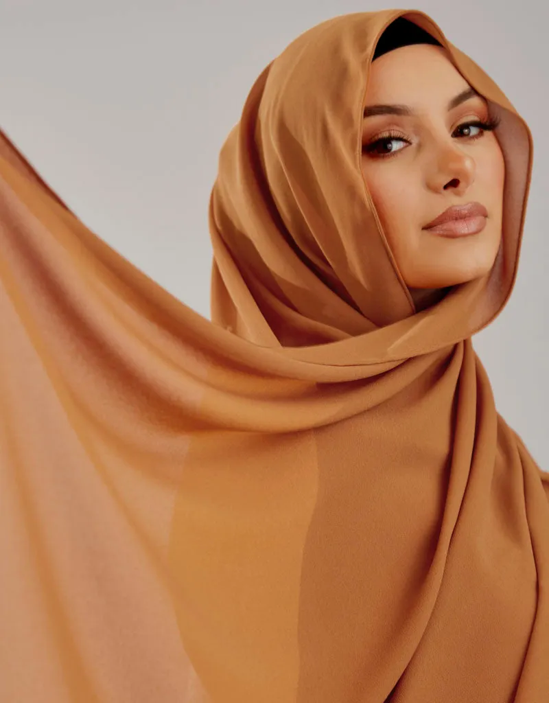 Chiffon Shawl - Shades of Light Brown