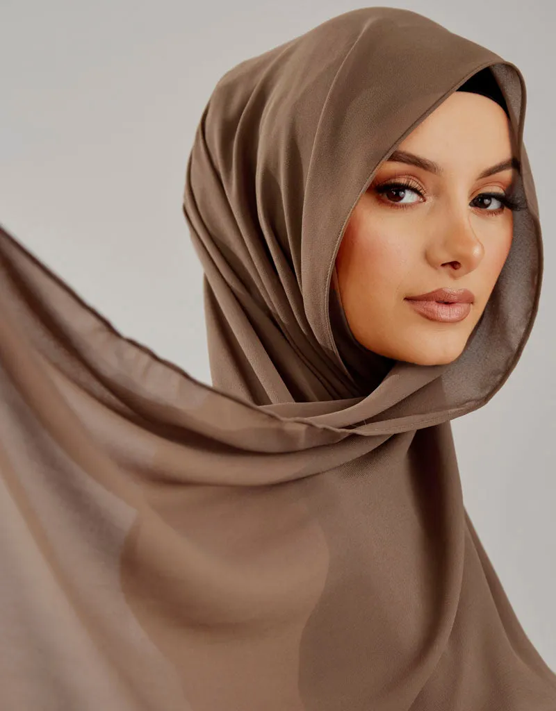 Chiffon Shawl - Shades of Light Brown