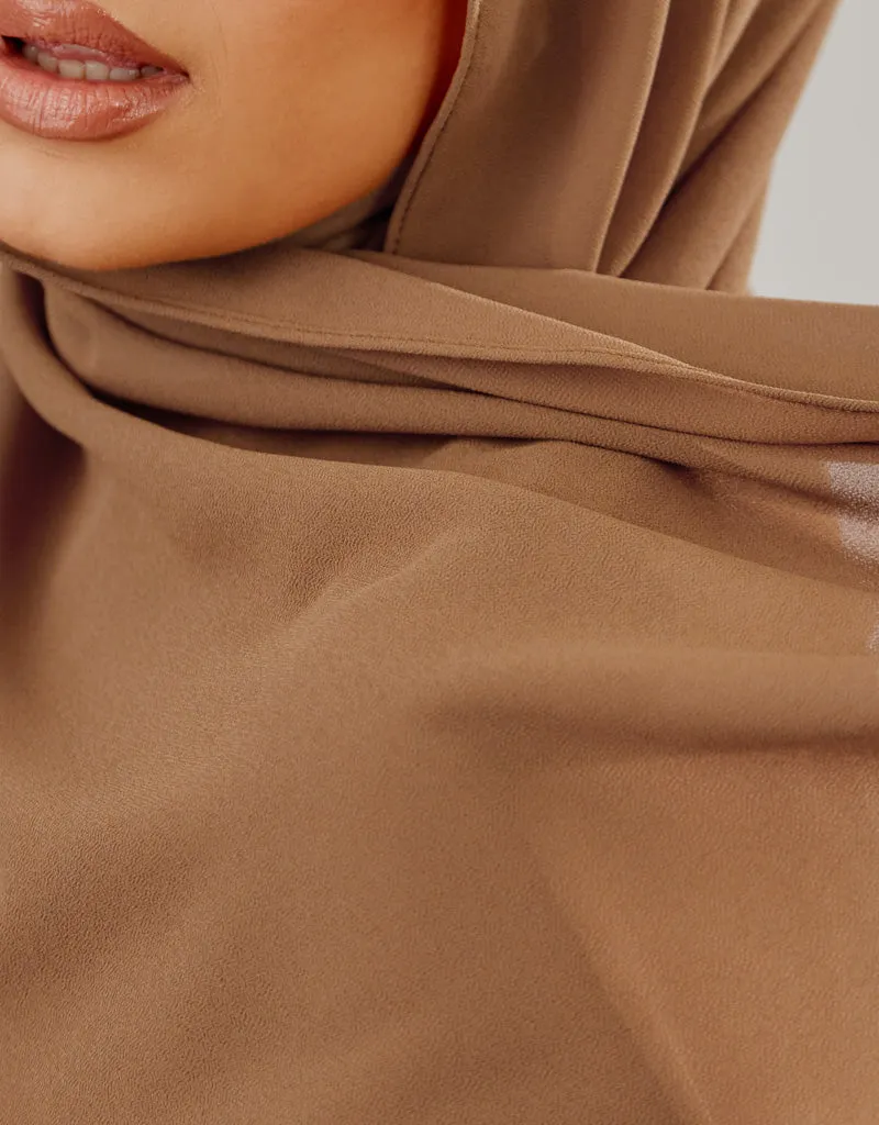 Chiffon Shawl - Shades of Light Brown