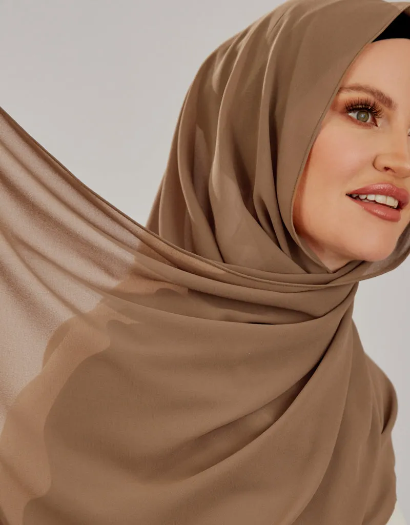 Chiffon Shawl - Shades of Light Brown