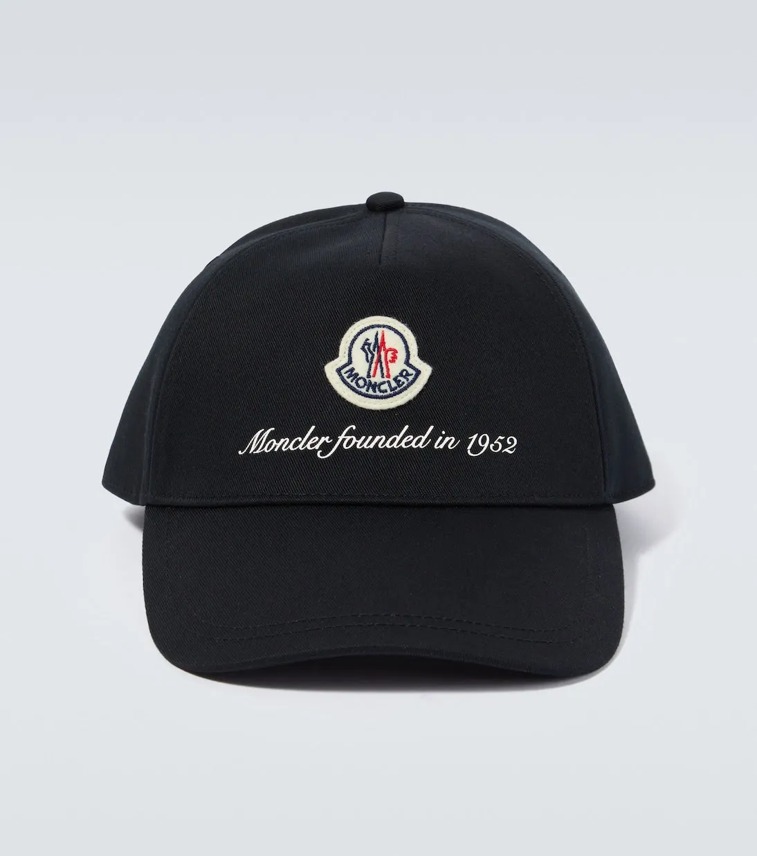 Cotton baseball cap with Moncler logo, black