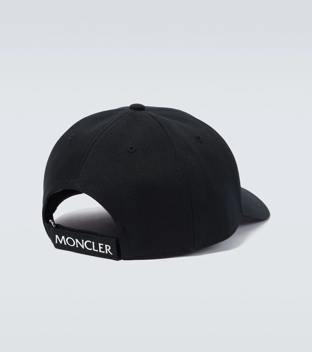 Cotton baseball cap with Moncler logo, black