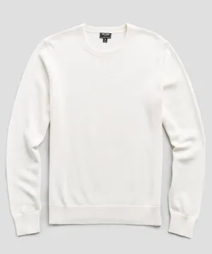 Cotton Cashmere Sweater in Ivory