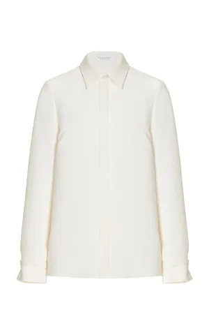 Cruz Shirt in Ivory Lightweight Cashmere