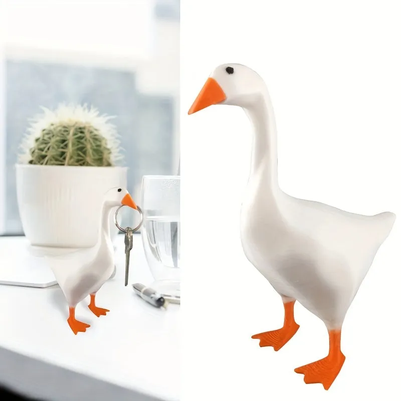 Duck Storage Creative DIY, Magnetic Stone Simulation Goose Resin Crafts Ornaments, Cute Animals,  Living Room Entrance, Bookshelf, Wine Cabinet, TV Cabinet Decoration