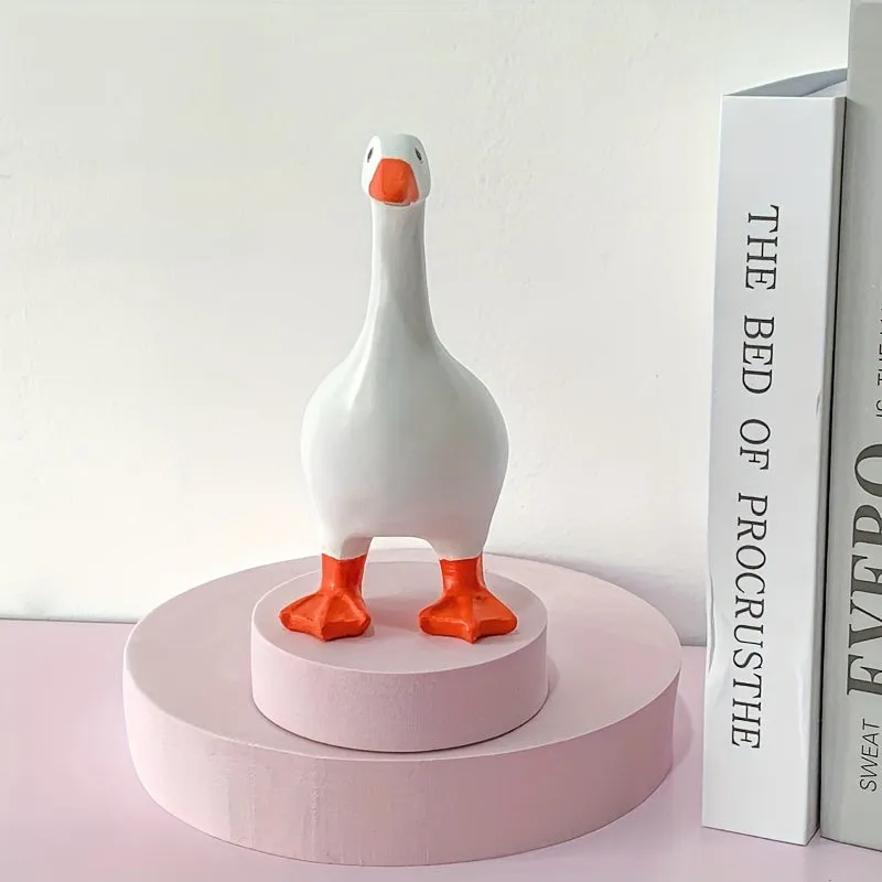 Duck Storage Creative DIY, Magnetic Stone Simulation Goose Resin Crafts Ornaments, Cute Animals,  Living Room Entrance, Bookshelf, Wine Cabinet, TV Cabinet Decoration