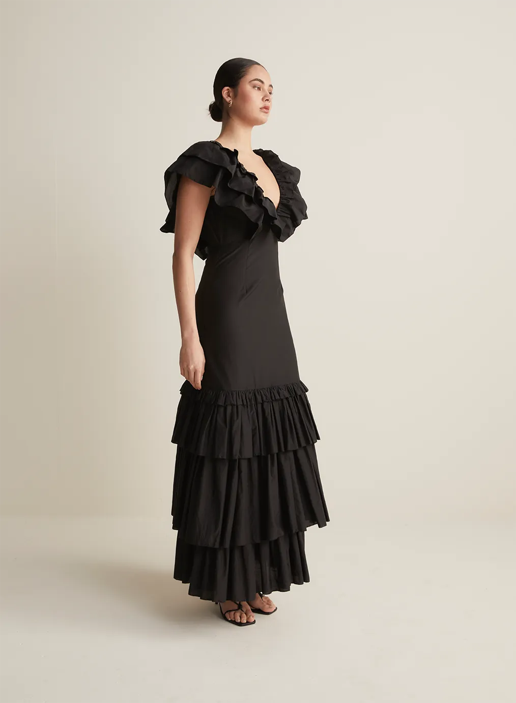 Essie Silk Cotton Maxi Dress | Black